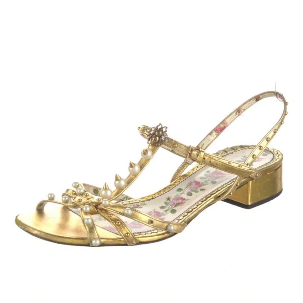 Gucci Pearl Embellished Sandals - Picture 2 of 4